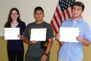 LeeAnn Reynolds, Alec Cummings, Liam Maserjian - winners for high school non-fiction