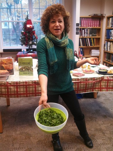 "Wild About Greens" author Nava Atlas shows FRIENDS how to massage kale in preparation for a savory salad