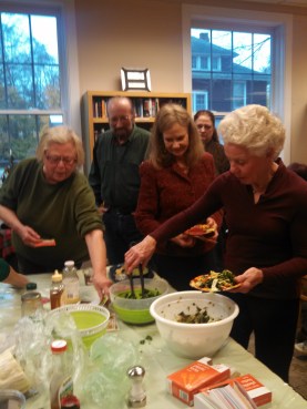 FRIENDS enjoying Nava's delectable salads