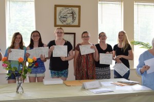 (left to right) Juliana Losee, Sam Losee, Hannah Benham, Victoria Douglass, Julianna Kalb - Honorable Mention Fiction Grade 6-8, Ariana Foglia