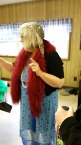 Pine Plains Library Board of Trustee and organizer of Prohibition Weekend Dyan Wapnick gets ready to learn to charleston